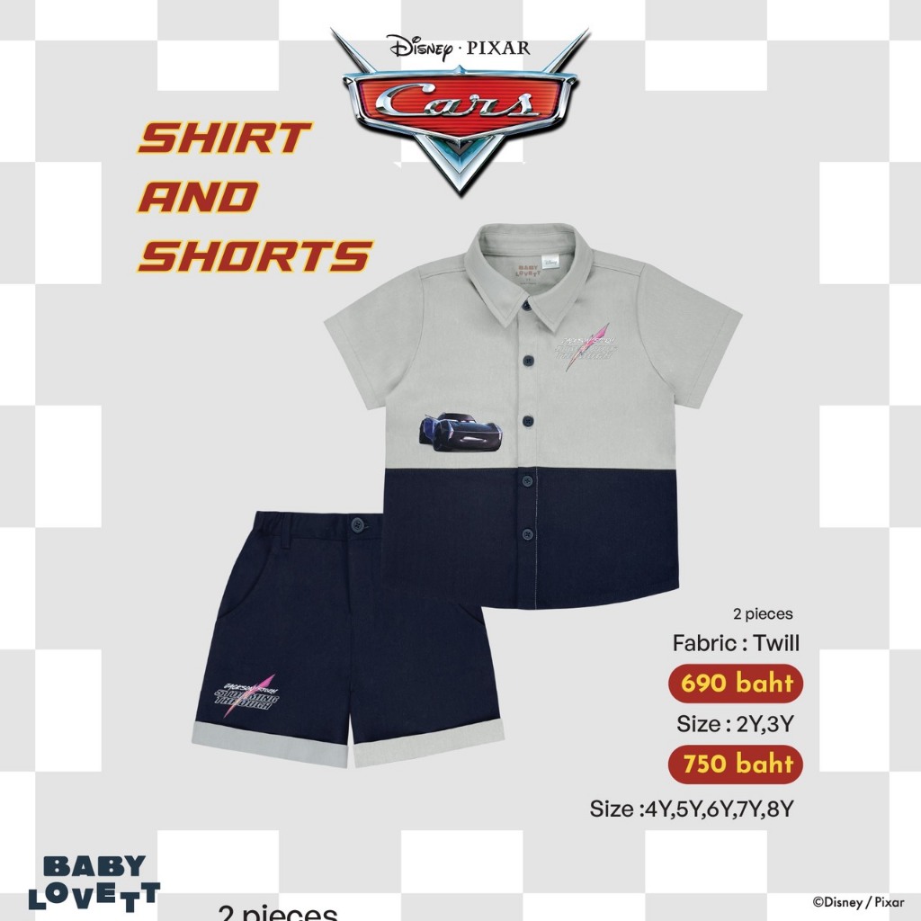 [Babylovett] 05 Lightning Mcqueen - Shirt and Shorts