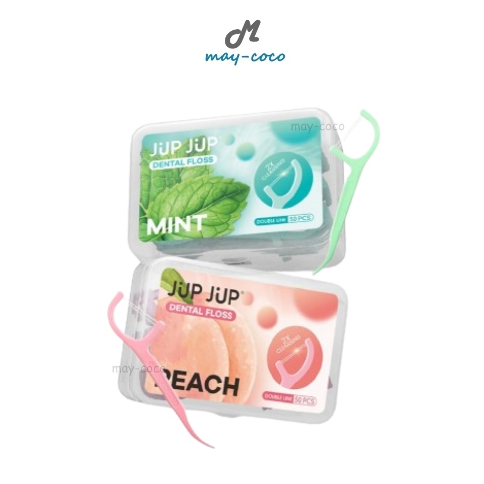 ถูก/แท้/มีไลฟ์ ไหมขัดฟัน JUP JUP Dental Floss จุ๊บ จุ๊บ ไหมขัดฟันเส้นคู่ ทำความสะอาดช่องปาก ลดกลิ่นปาก หอม สดชื่น
