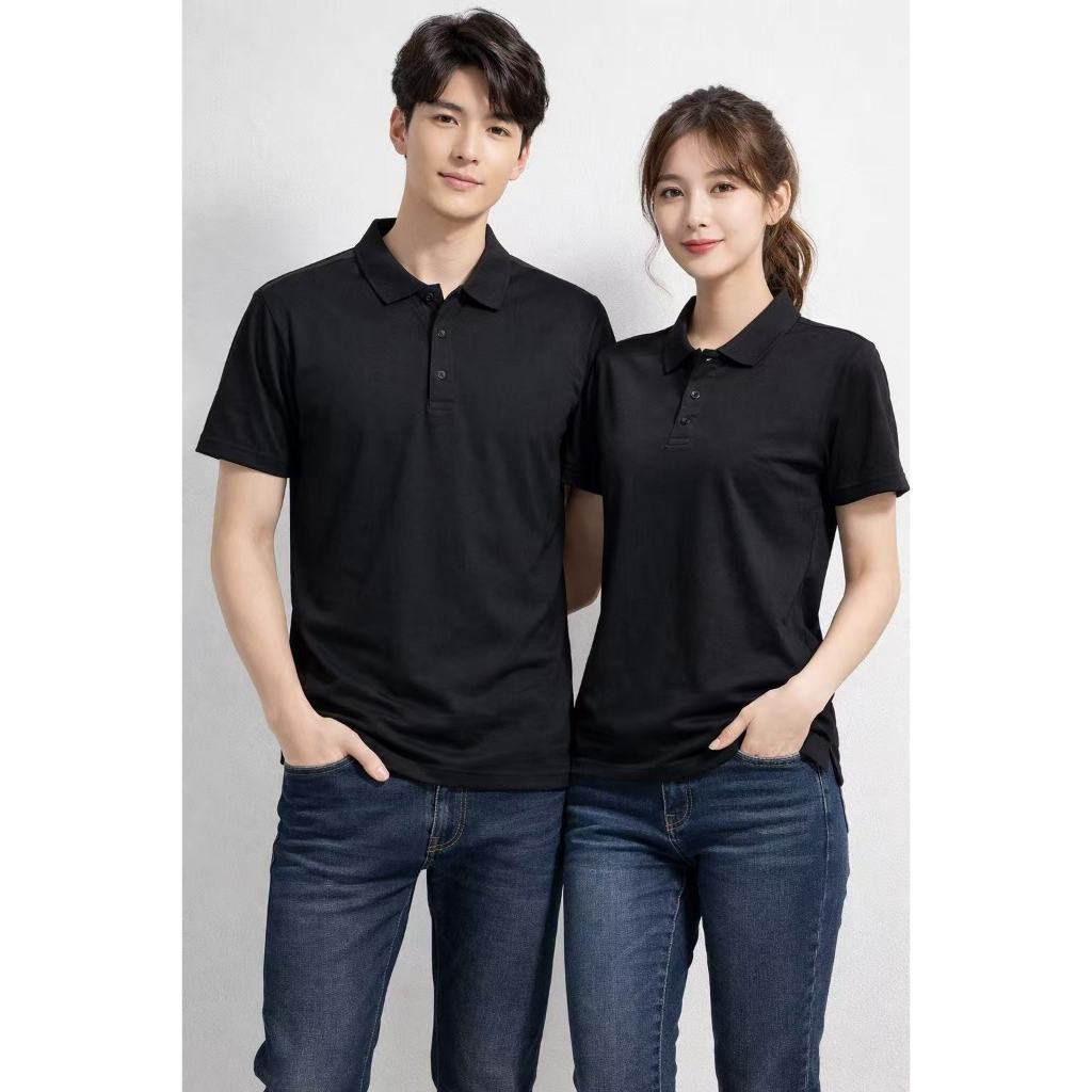 เสื้อโปโล สีดำ ใส่ได้ทั้งผู้ชายและผู้หญิง สินค้าราคาถูก ดีไซน์ทันสมัย คุณภาพดี สินค้าราคาโรงงาน