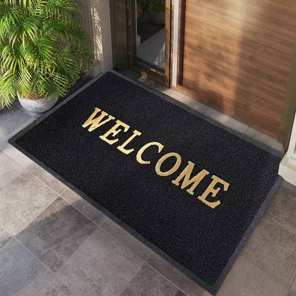【WELCOME】 พรมดักฝุ่น PVC ยางพารา 100% กันลื่น ขนาด 40x60 ซม. แผ่นรองกันฝุ่น ทำความสะอาดง่าย หลายสี