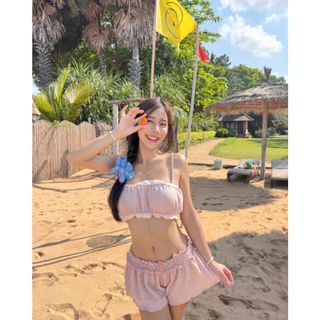 ชุดว่ายน้ำผู้หญิง Bikini Set ทูพีช ลุคหวานเซ็กซี่ สไตล์เกาหลี มีฟองน้ำ ใส่ไปทะเล Summer | Ocean Mood