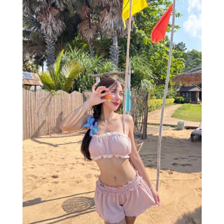 ชุดว่ายน้ำผู้หญิง Bikini Set ทูพีช ลุคหวานเซ็กซี่ สไตล์เกาหลี มีฟองน้ำ ใส่ไปทะเล Summer | Ocean Mood