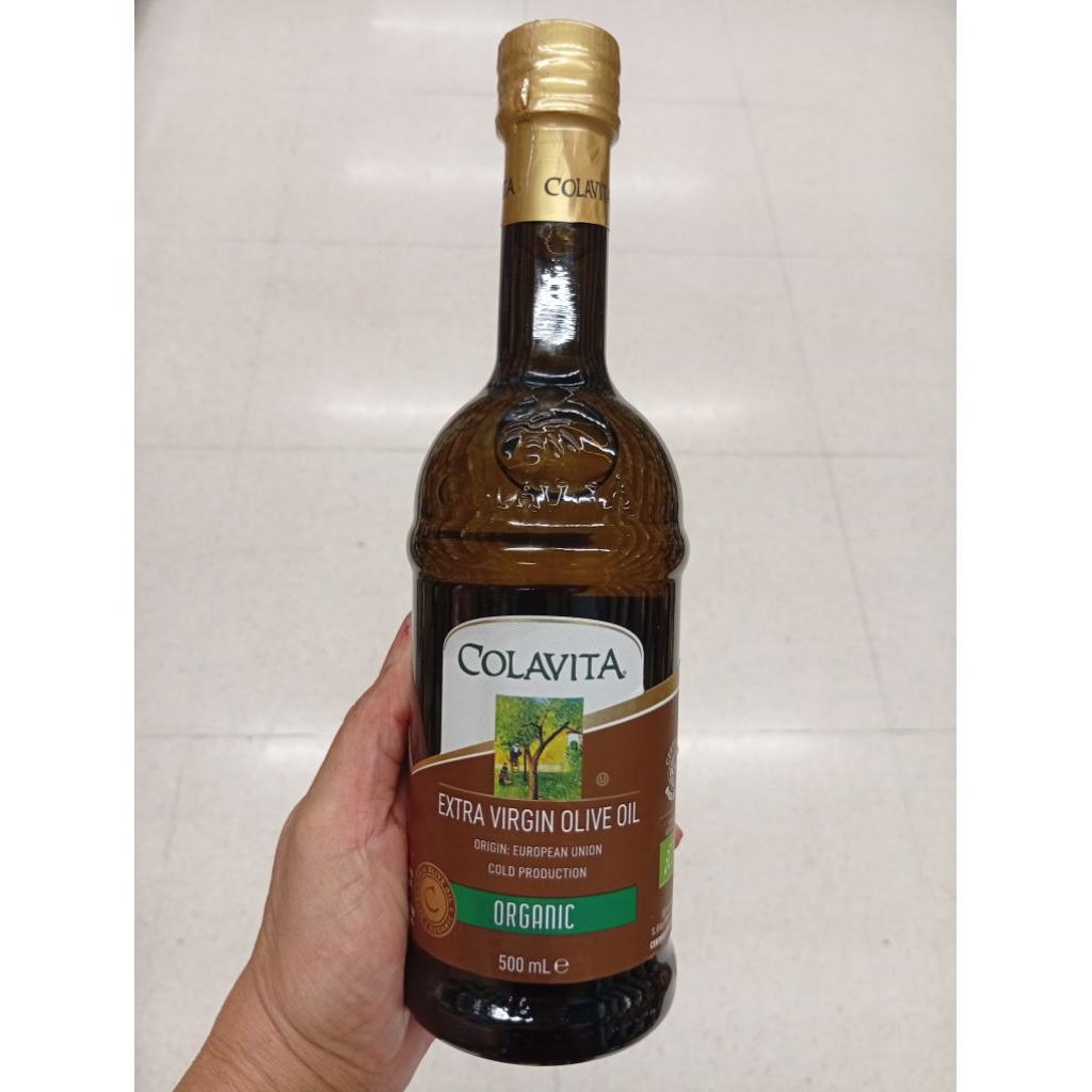 Colavita organic Extra Virgin Olive Oil 500ml.น้ำมันมะกอกบริสุทธิ์ 100%สำหรับปรุงอาหาร 500มล.