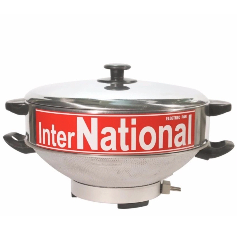 กระทะไฟฟ้าพร้อมซึ้งนึ่ง International ต้ม ผัด ทอด ขนาด 10 นิ้ว 1000W