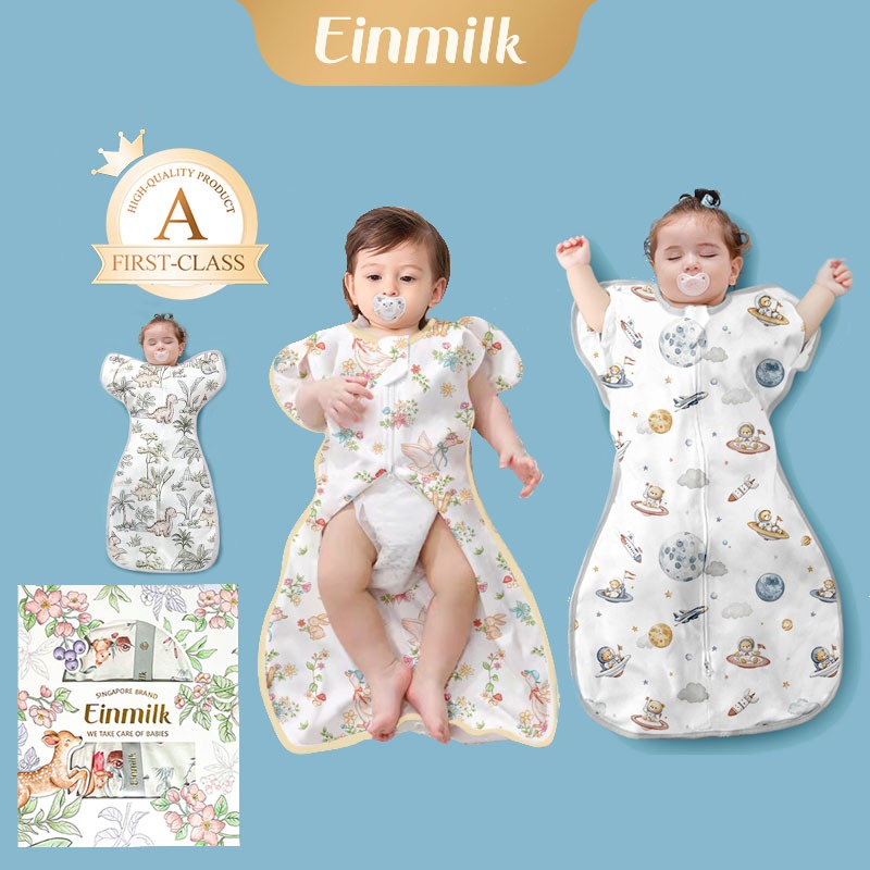 ผ้าห่อตัวเด็กแรกเกิด Einmilk ถุงนอนเด็กแรกเกิด กันสะดุ้ง ผ้าฝ้าย100% ของใช้เด็กแรกเกิด