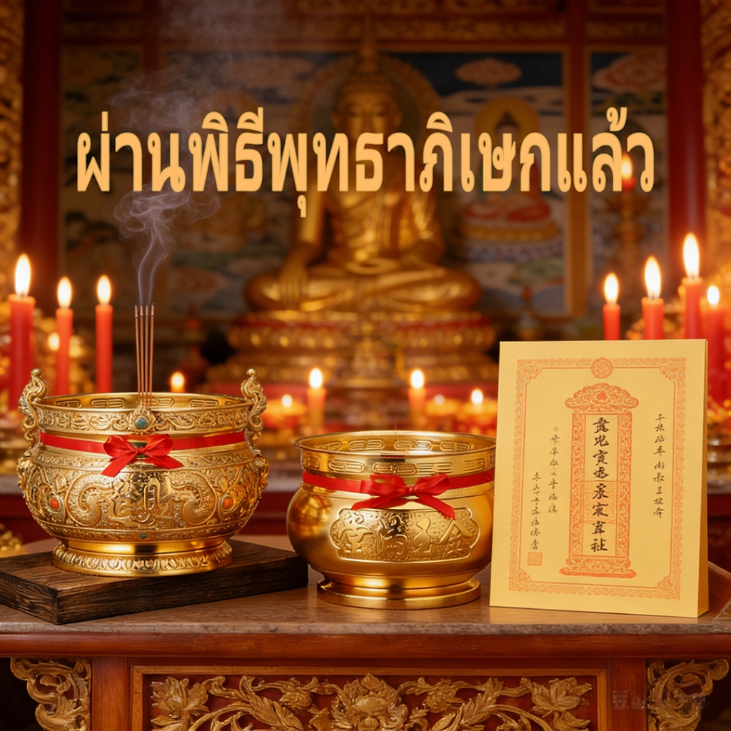 (🇹🇭พร้อมส่ง) กระถางธูป 4นิ้ว อลูมิเนียม สีทอง ไม่มีหู กระถางปักธูป บูชา ไหว้พระ ส่งไว