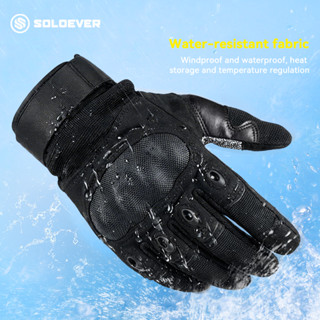 SOLOEVER ถุงมือปั่นจักรยานยุทธวิธี ถุงมือป้องกัน ถุงมือ กีฬา…