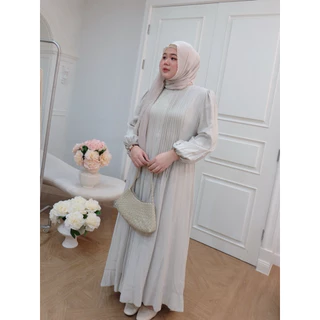 Heartmade-Karlyn dress🥀(สินค้าพร้อมส่ง)เดรสยาวจีบหน้าซิปซ่อนยาวเชือกผูกเอวติดกับชุด🪡