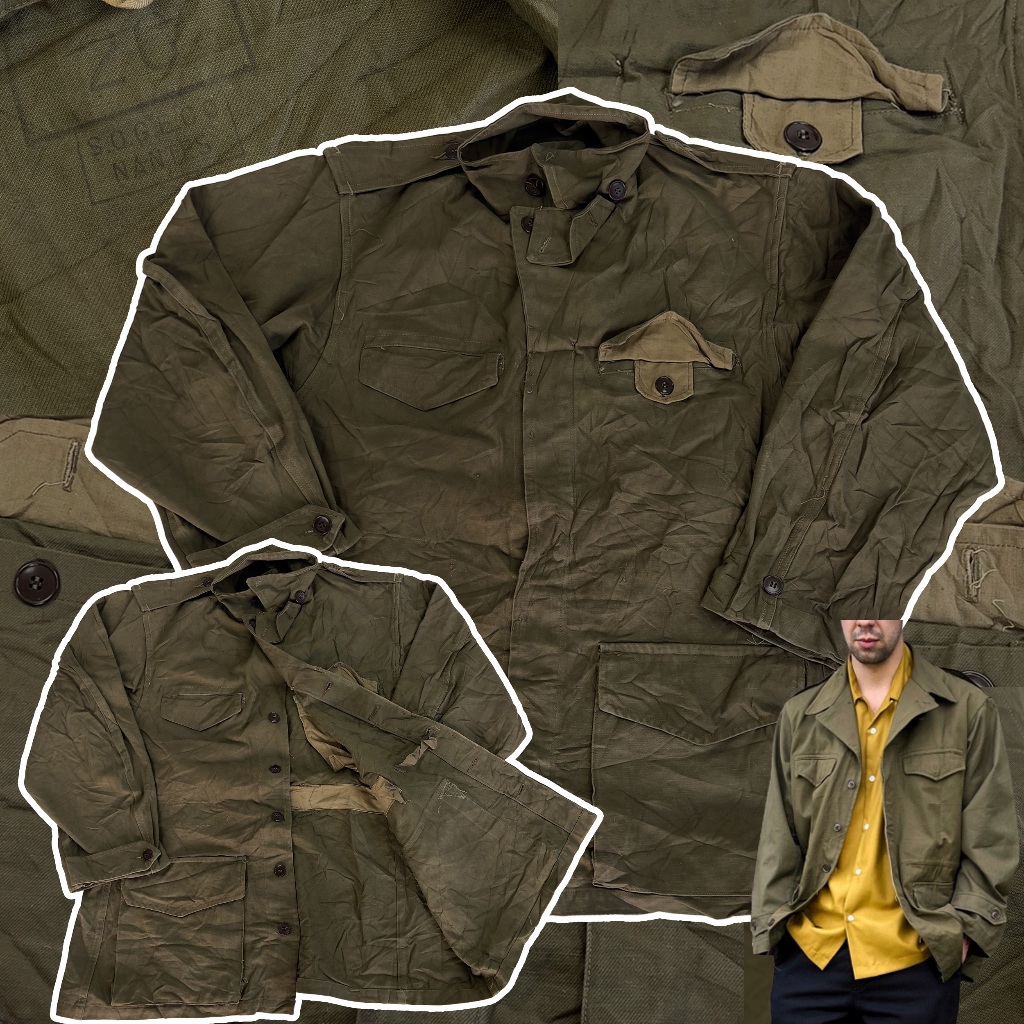 แจ็คเก็ตวินเทจ แจ็คเก็ตเดินป่า 🇫🇷 Vintage 50s French Army M47 Jacket แจ็คเก็ตทหาร ทหารแท้ มี 1ตัว สภ