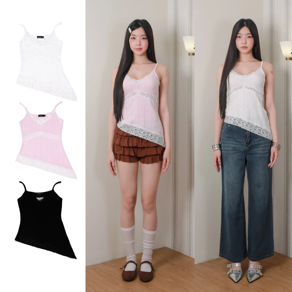 kome.offi สายเดี่ยวลูกไม้ รุ่น scarlett top