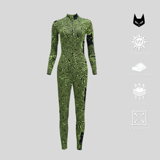 [DarkCat] Bodysuit 2EASY – Venom Green | UPF50+ กันแดด | ซิป…