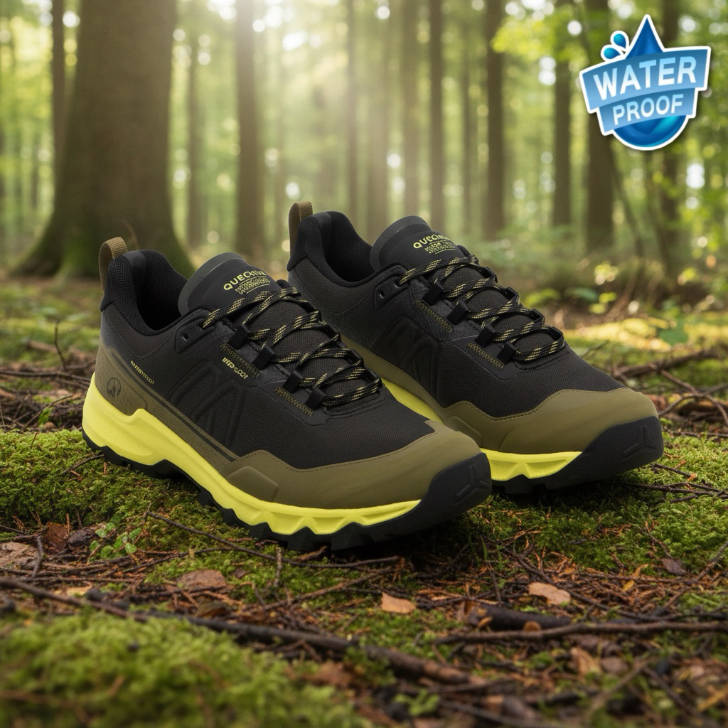 รองเท้าเดินป่ากันน้ำสำหรับผู้ชาย “มีไซส์ 40-46” รุ่น MH500 LIGHT (สีดำ) QUECHUA