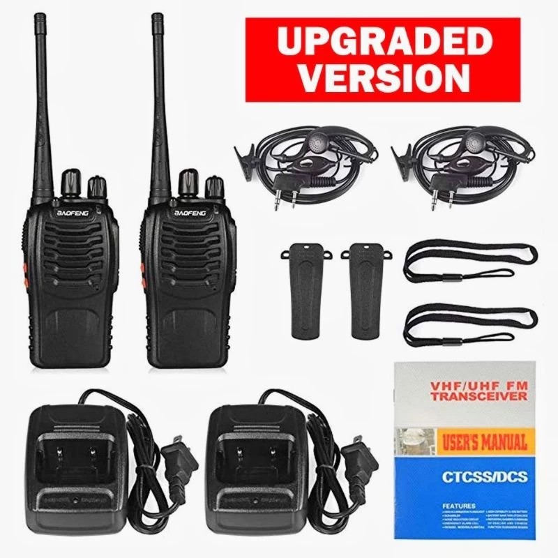 ▥ 2 ชิ้น Bf-888S Walkie Talkie วิทยุแบบพกพา Bf888s 5 วัตต์ 16Ch UHF BF 888 วินาที Comun