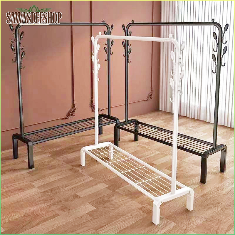 【ฮิตสุด👍】ราวตากผ้า ราวเเขวนผ้า ลาวตากผ้า โครงเหล็ก บาร์เดี่ยวใช้สำหรับห้องนอน แขวนเสื้อผ้าขาย