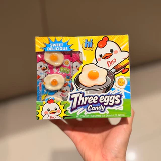 เยลลี่กัมมี่ไข่ 3 ฟอง แคนดี้ 1 กล่อง 30 แผง [ 1 แผง 3 ชิ้น ]