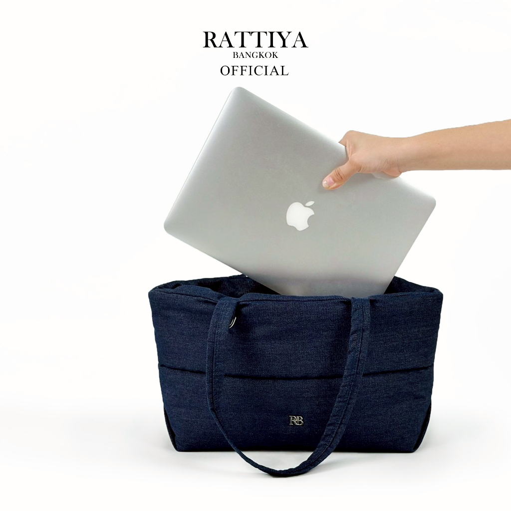 [RATTIYA BANGKOK] Luxury Puffer Tote Denim / 3 colors กระเป๋านุ่มนิ่ม น้ำหนักเบา ผ้ายีนส์นุ่ม ทรงสวย