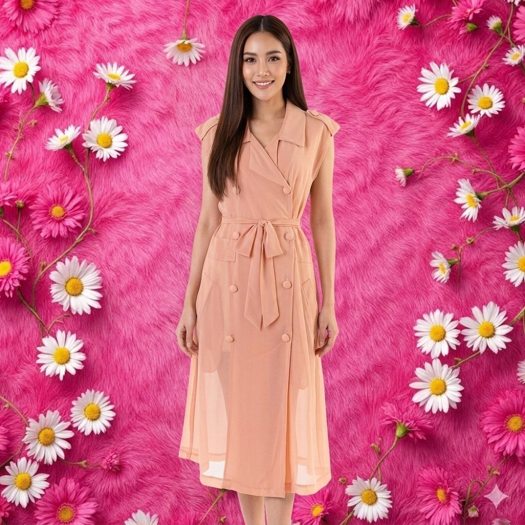 เดรสยาวคอเบลเซอร์แบรนด์2nd Salon(แบรนด์แท้100%)243