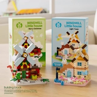 ตัวต่อไมโครบล็อก บ้านสวน ชนบท กังหันลม garden windmill country house micro block