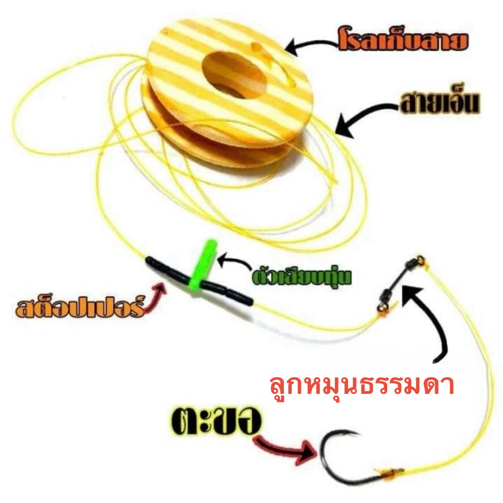 ชุดสายหน้าตกสปิ๋วชิงหลิวตะขอ1ตัวและตะขอ2ตัว