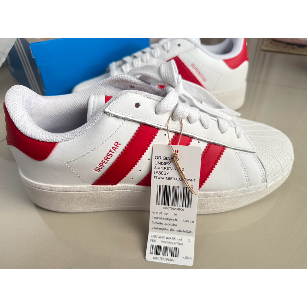 Adidas superstar สีแดง มือหนึ่งของแท้