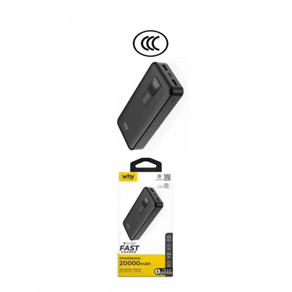 Why PB-203E NIKKO-20 Power Bank แบตสำรอง 20000mAh (CCC) # รับประกันสินค้า 1 ปี (12 เดือน)