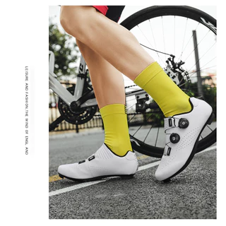 SHMANIRO {Bangkok Stock} รองเท้าจักรยาน ไซส์ 40-45 | รองเท้าปั่นจักรยานเสือหมอบ ถนน | 2 สี ดำ/ขาว | ล็อคหนีบอัตโนมัติ