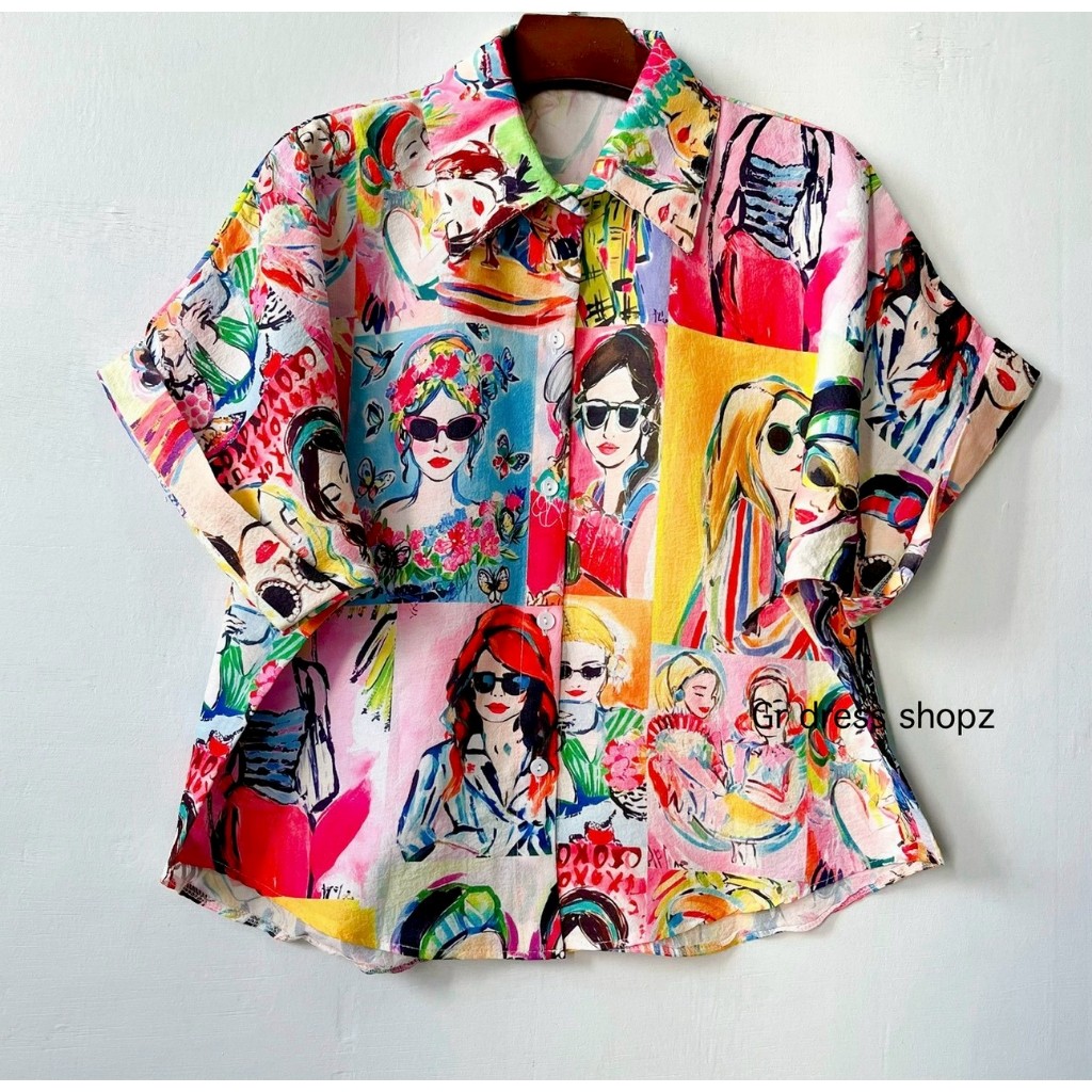 ป้าย Suri เสื้อเชิ้ตแขนสั้นหน้าผ้า 46 นิ้ว ยาว 22 นิ้ว อกจริงไม่เกิน 42-44 นิ้วใส่ได้ค่ะ รูปที่ 8