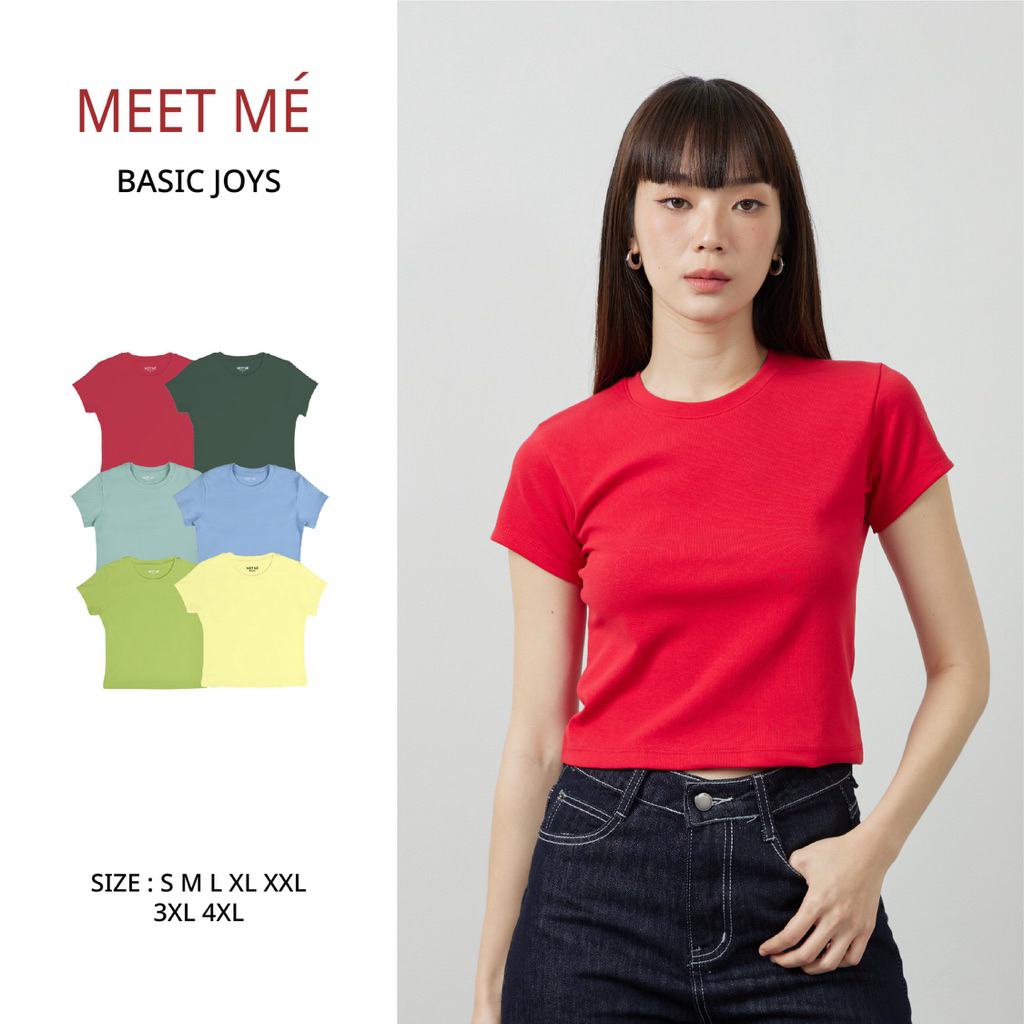 MEET ME - Top 0001 I BASIC JOYS เสื้อครอปเก็บหุ่นเป๊ะ