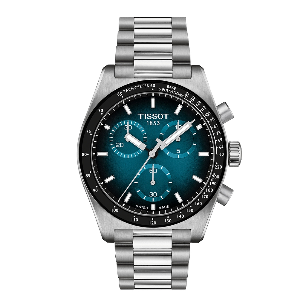 Tissot PR516 Chronograph ทิสโซต์ พีอาร์516 โครโนกราฟ  T1494171104101 สีน้ำเงินไล่ระดับ เทา นาฬิกาผู้