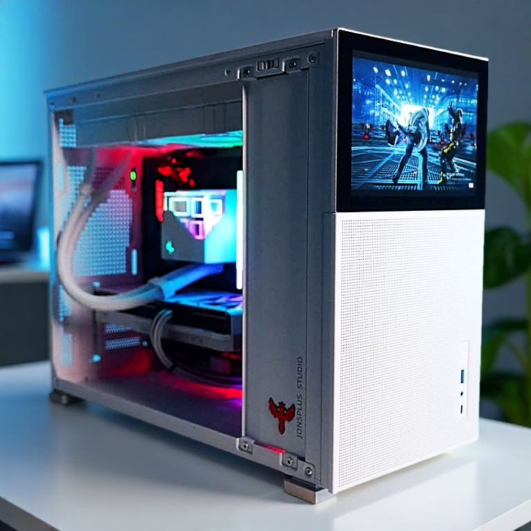 ส่งทันที เคส mATX เล็กเตี้ย รับชุดน้ำ3ตอน ใส่จอหน้าเคสได้ ขาว MediaZ Case Jonsbo D31 std mesh Screen