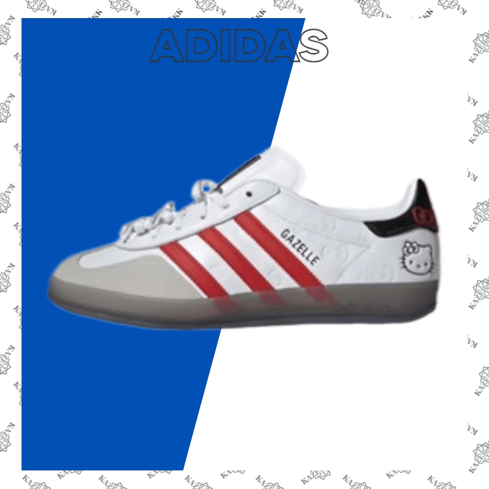 🍒พร้อมส่ง-แท้ 100%💌 Hello Kitty adidas originals GAZELLE INDOOR “White/Red/Core Black” รองเท้า