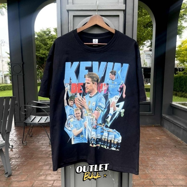 เสื้อKevin De Bruyne ทรงโอเวอร์ไซส์ ออกแบบเอง ทำเองผลิตเอง เสื้อคอกลมลาย Kevin De Bruyne ไม่ยับ ไม่ย