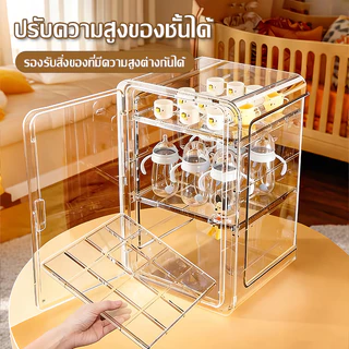 กล่องเก็บขวดใสหลายชั้น 180 องศา กล่องเก็บของหลายชั้น จำแนกการจัดเก็บ เปิดปิดด้วยแม่เหล็ก ความจุขนาดใหญ่ กันน้ำและกันฝุ่น