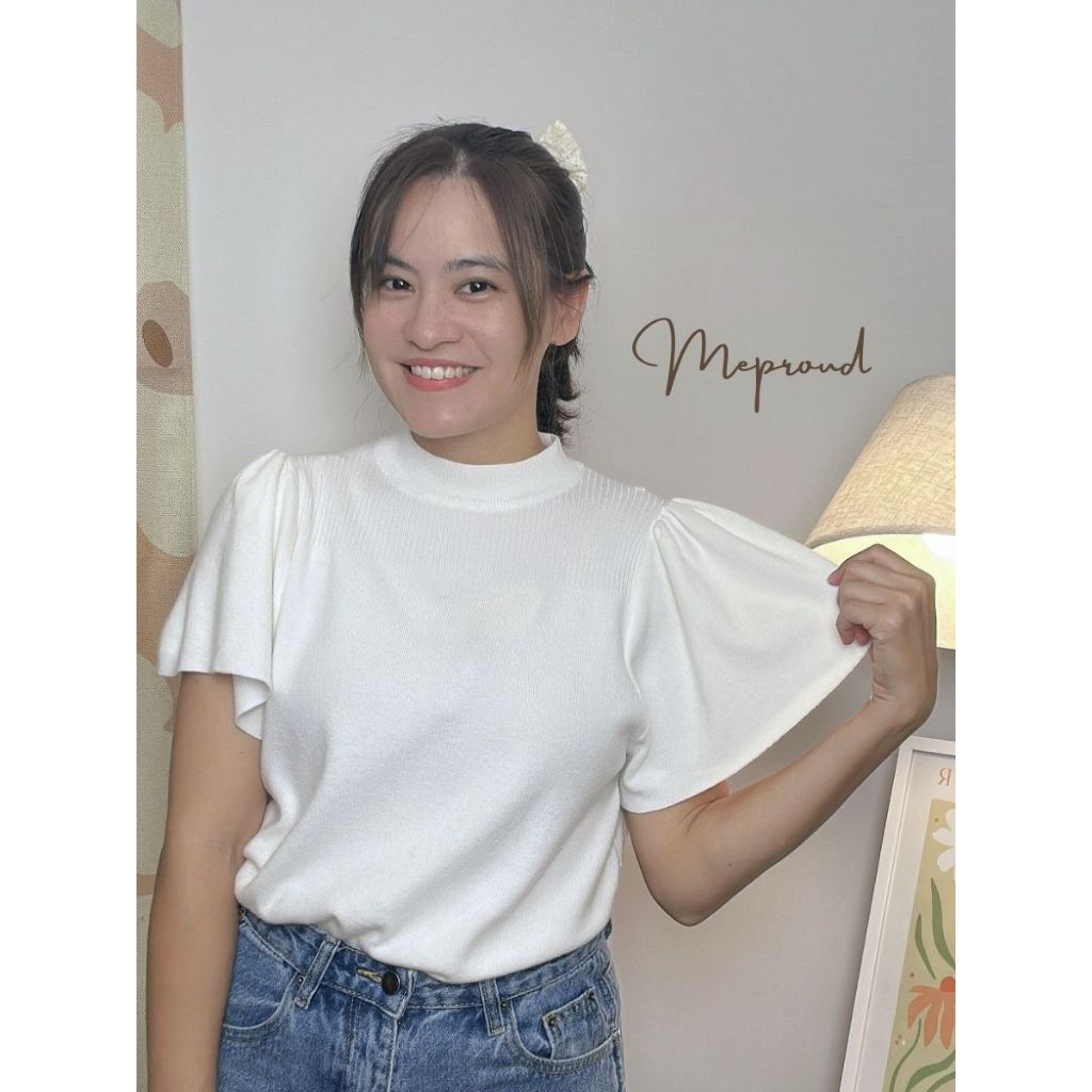 [Meproud]เสื้อยืดไหมพรมผ้าลายเปีย คอปก  อกก่อนยืด 44 นิ้ว ผ้านิ่มใส่สบาย สินค้าพร้อมส่งในไทย