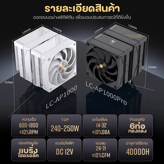 LOVINGCOOL CPU COOLER AP1000/AP1000 Pro Digital CPU Air Cooler 6 Heatpipe Infinity Mirror ฝาครอบด้านบน PWM 4Pin
