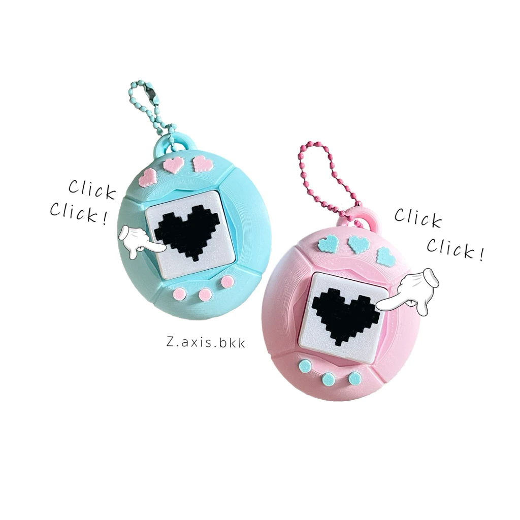 พวงกุญแจ ทามาก๊อตจิ คลิ๊กๆ (ลิขสิทธิ์แท้) tamagotchi clicker keychains (3D print)