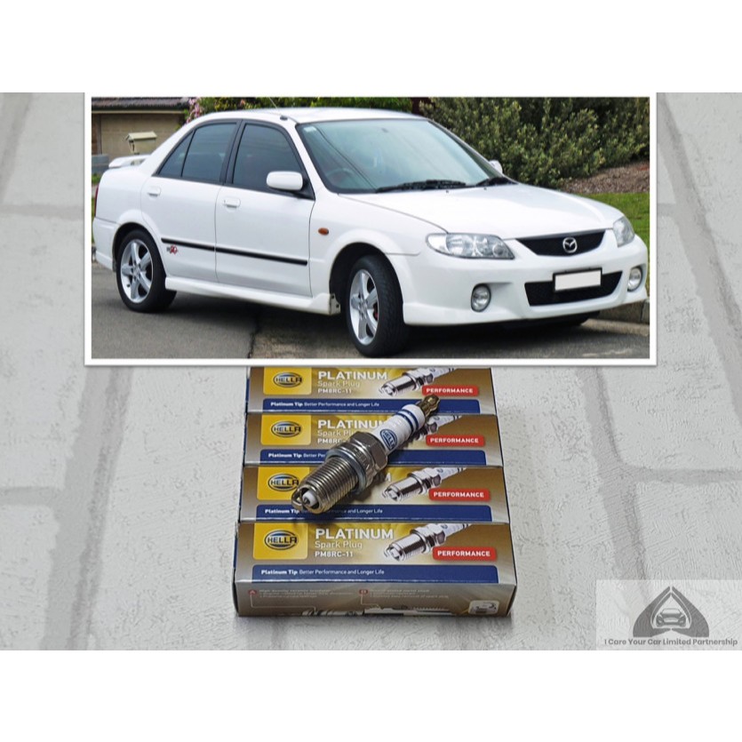 หัวเทียน แพลทตินัม Mazda 323 Protege ( 1998 - 2004 ) จำนวน 4 หัว ระยะใช้งาน 60000 กม : Hella PM8RC-11