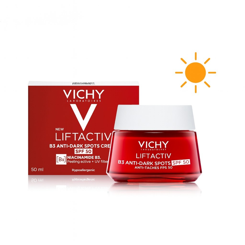Vichy B3 Anti-Dark Spots SPF50 + Vichy Liftactiv Night cream มอยส์เจอไรเซอร์สูตรเข้มข้น บำรุงกลางวัน