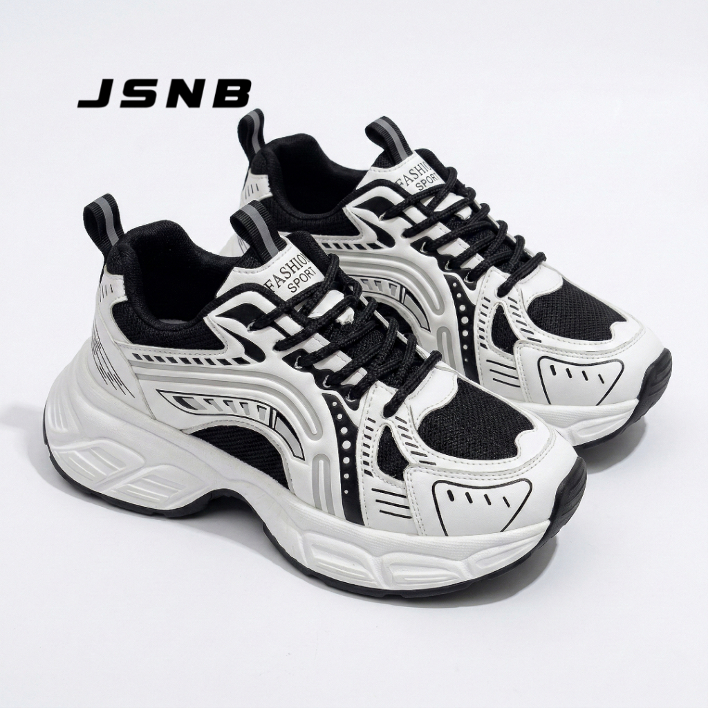 JSNB ส่งฟรี รองเท้าผ้าใบทรงสปอร์ต สนีกเกอร์ chunky พร้อมส่ง รองเท้ากีฬาลำลอง ใส่วิ่งได้ พื้นหนานุ่ม เบา กันลื่น [LN920]