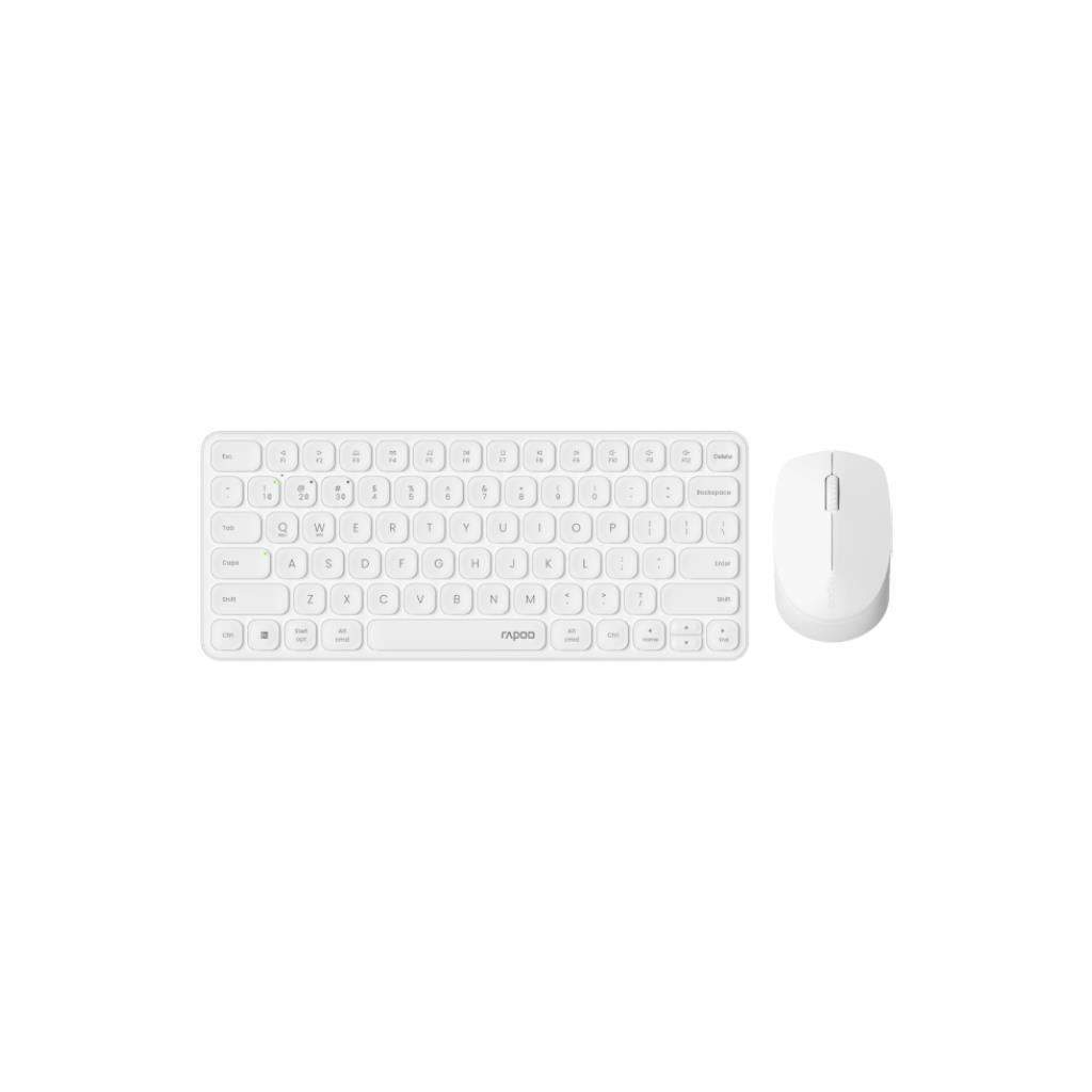 WIRELESS KEYBOARD & MOUSE (คีย์บอร์ดและเมาส์ไร้สาย) RAPOO 9010M (WHITE) (9010M-WH)