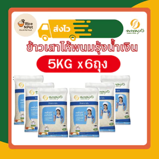 [ส่งฟรี]รวมข้าวตราพนมรุ้งx6 ข้าวหอมมะลิ ข้าวขาว ข้วหอม ข้าวจากนาไทย สด สะอาด คุณภาพดี ข้าวเกรดA