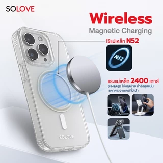 SOLOVE เคสใสสำหรับ iPhone ทุกรุ่น เคสกันกระแทก แรงดูดสูง พรีเมี่ยม ไม่เหลืองง่าย