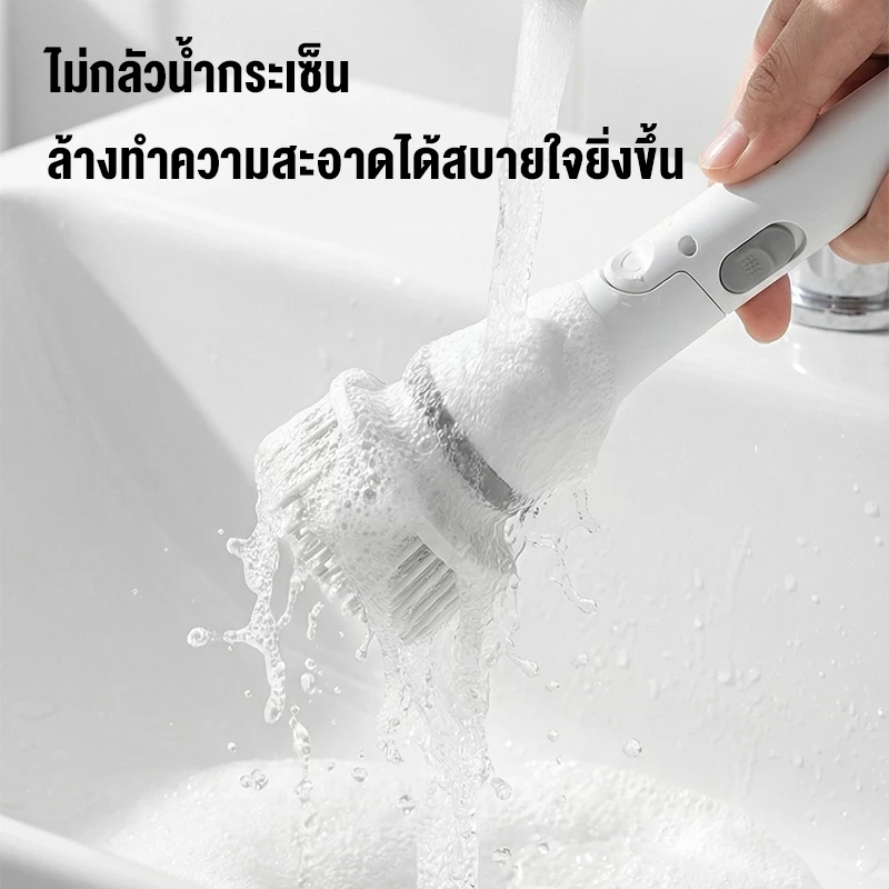 CAMEL แปรงไฟฟ้า แปรงขัดห้องน้ำไฟฟ้า ไร้สาย แบบชาร์จไฟได้ ปรับความเร็ว ทำความสะอาด หัวแปรง 6 หัว Electric Spin Scrubber thumbnail 7
