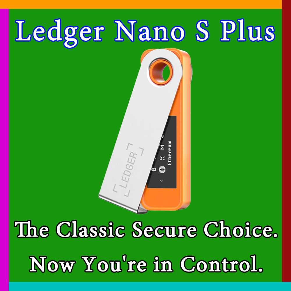 Ledger Nano S Plus Cold Wallet Hardware Wallet Crypto Offline Storage Secure Chip BTC ETH USDT NFT D