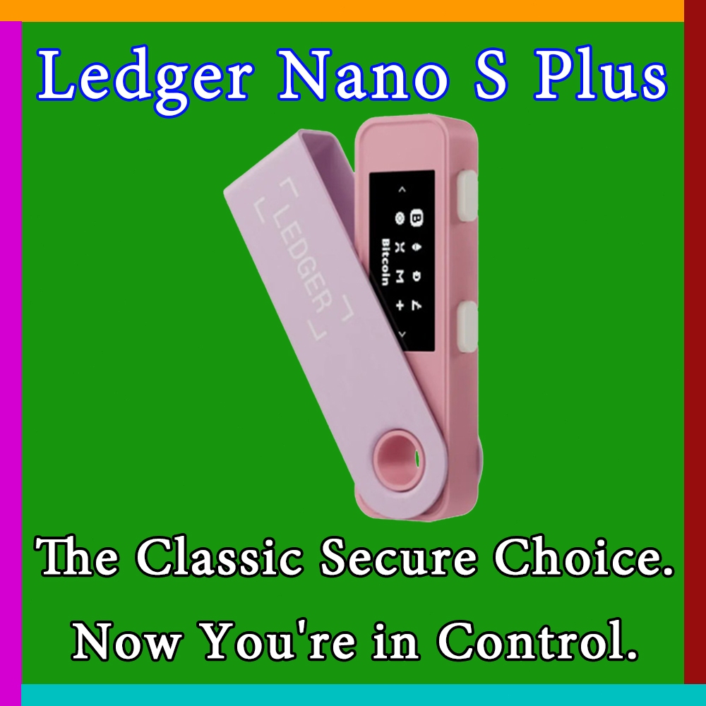 Ledger Nano S Plus Cold Wallet Hardware Wallet Crypto Offline Storage Secure Chip BTC ETH USDT NFT D