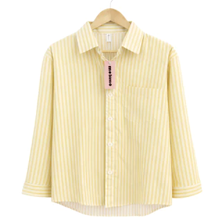 เสื้อเชิ้ตลายทาง แขนยาว ทรงหลวมๆ oversize มี 8 สี S-XXL #085