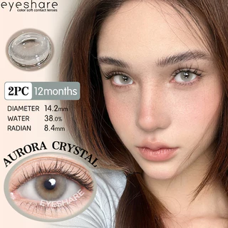 {COD}-AURORA/OCEAN คริสตัลคอนแทคเลนส์ 1 คู่ 14.2 มม.เลนส์สีเทาขนาดเล็กรายปีใช้คอนแทคเลนส์สีจัดส่งฟรี