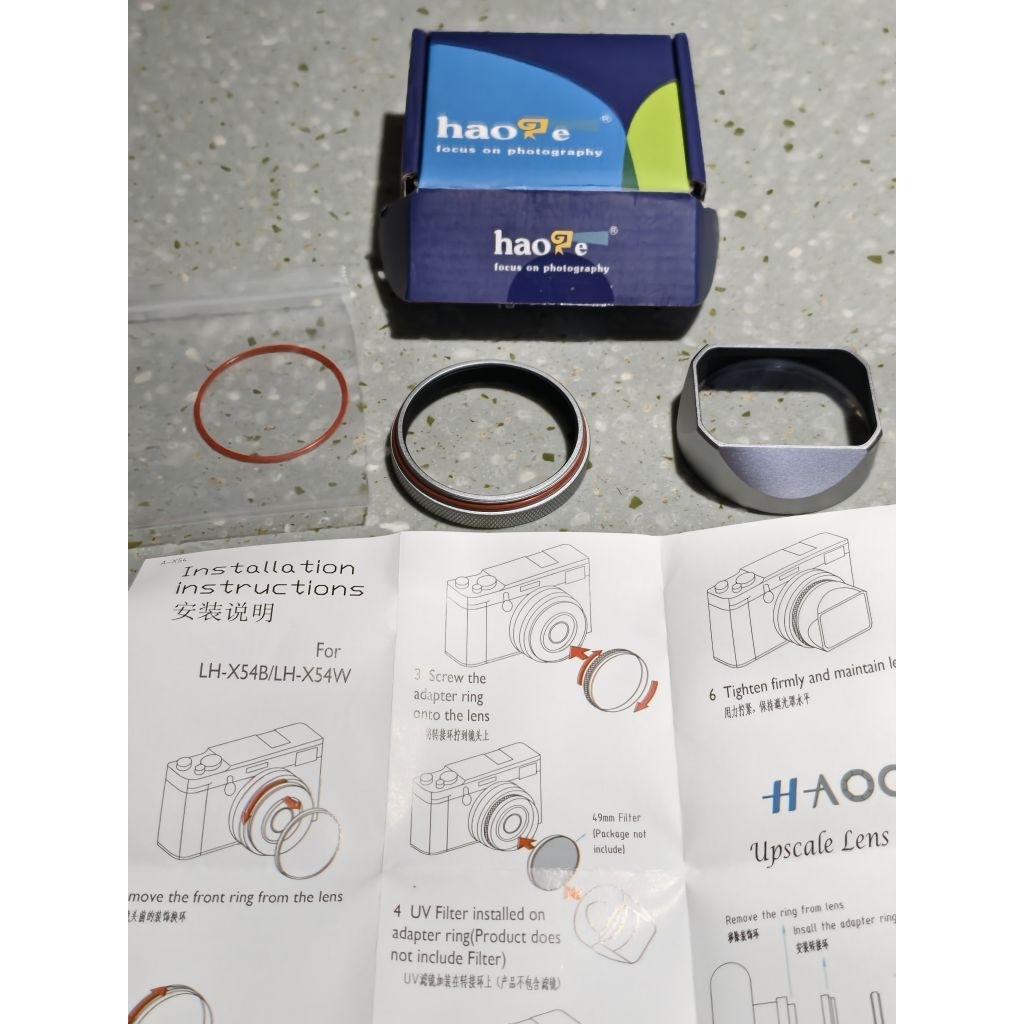 ฮูดเหลี่ฮูดเหลี่ยม Fuji X100VI X100V Haยม Fuji X100VI X100V Haoge Hood for Fuji X100VI X100V LH-X54W