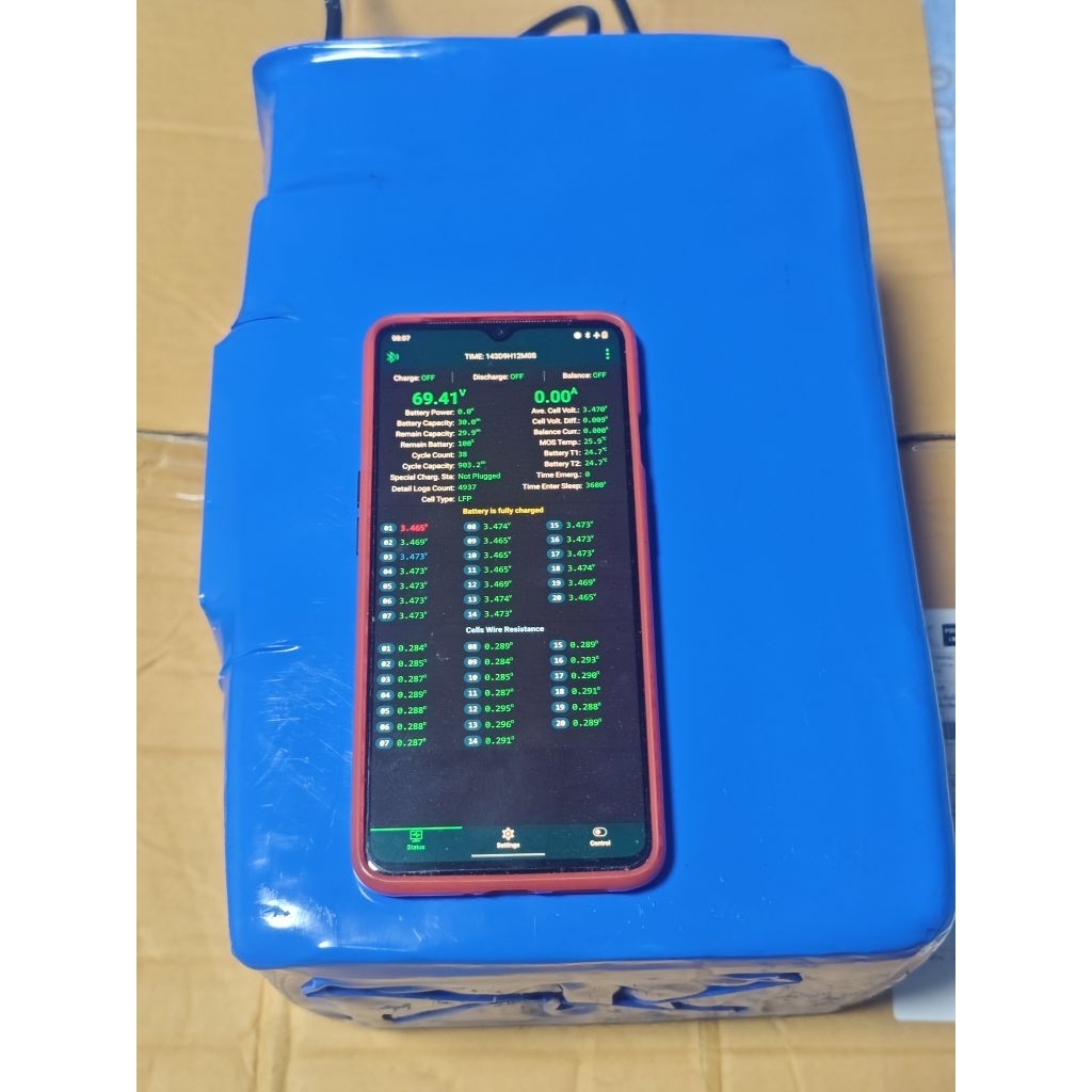 [ตรงรุ่น AJ Saber Tiger] แบตเตอรี่ LiFePO4 60V 30Ah (20S 2P) + JK Smart BMS 80A | สาย 8AWG