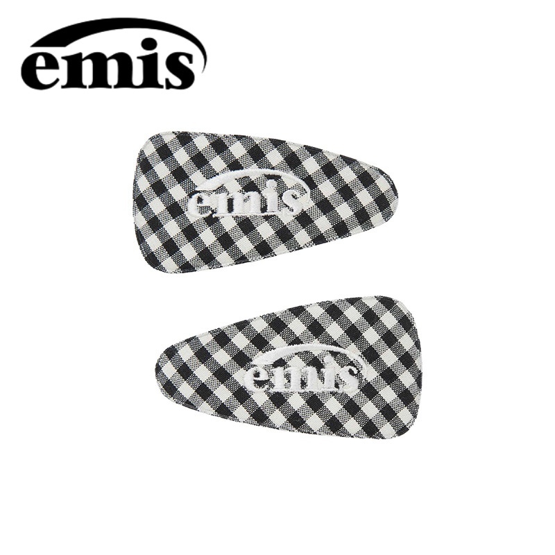🇰🇷 EMIS🔥LANSHOP Plaid Hairpin ที่หนีบผมด้านข้างสำหรับผมหน้าม้า 5Color🎀